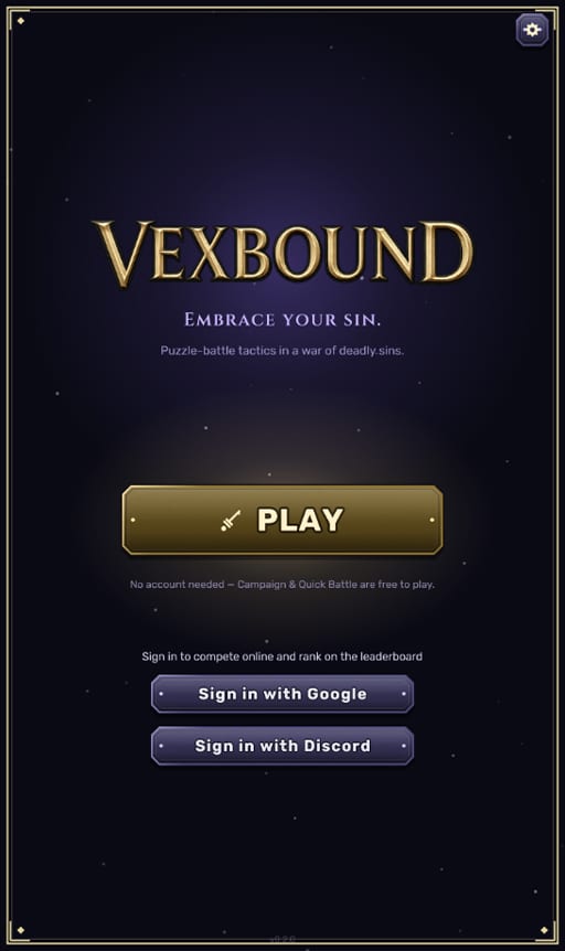 Vexbound title screen